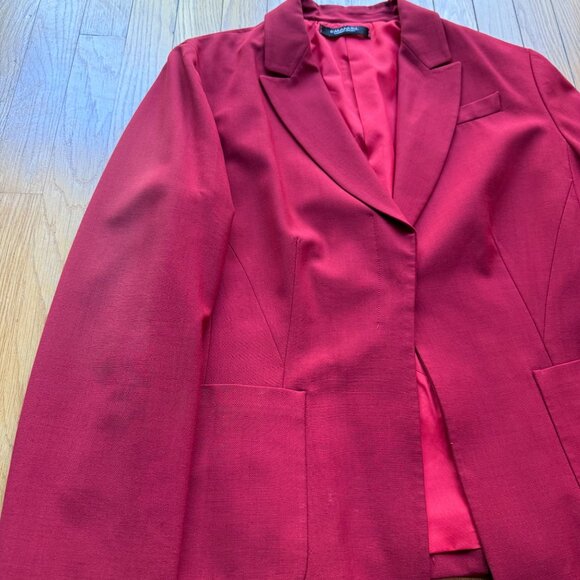Emanuel Ungaro Size M Red Wool Mohair Blend Single Breasted Blazer Jacket - Picture 16 of 16